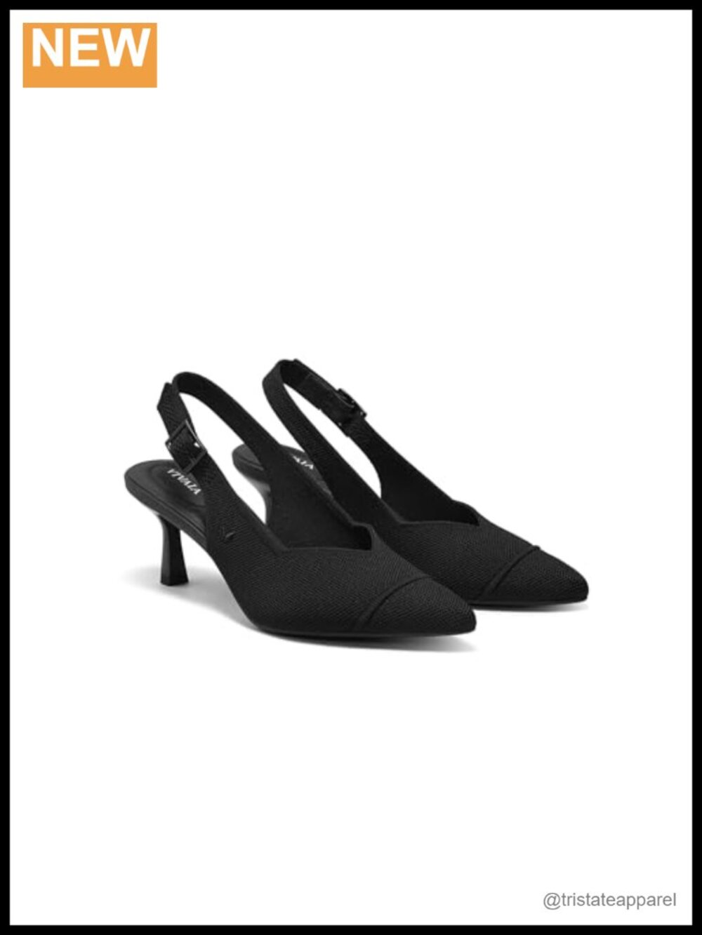 VIVAIA Addison Pointed Toe Slingback Sandals Women Mid Heel Arch Support Knit